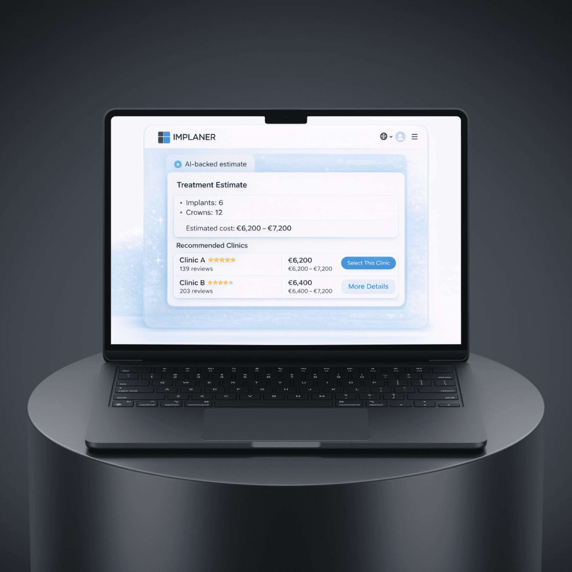 See your dental treatment estimate before choosing a clinic